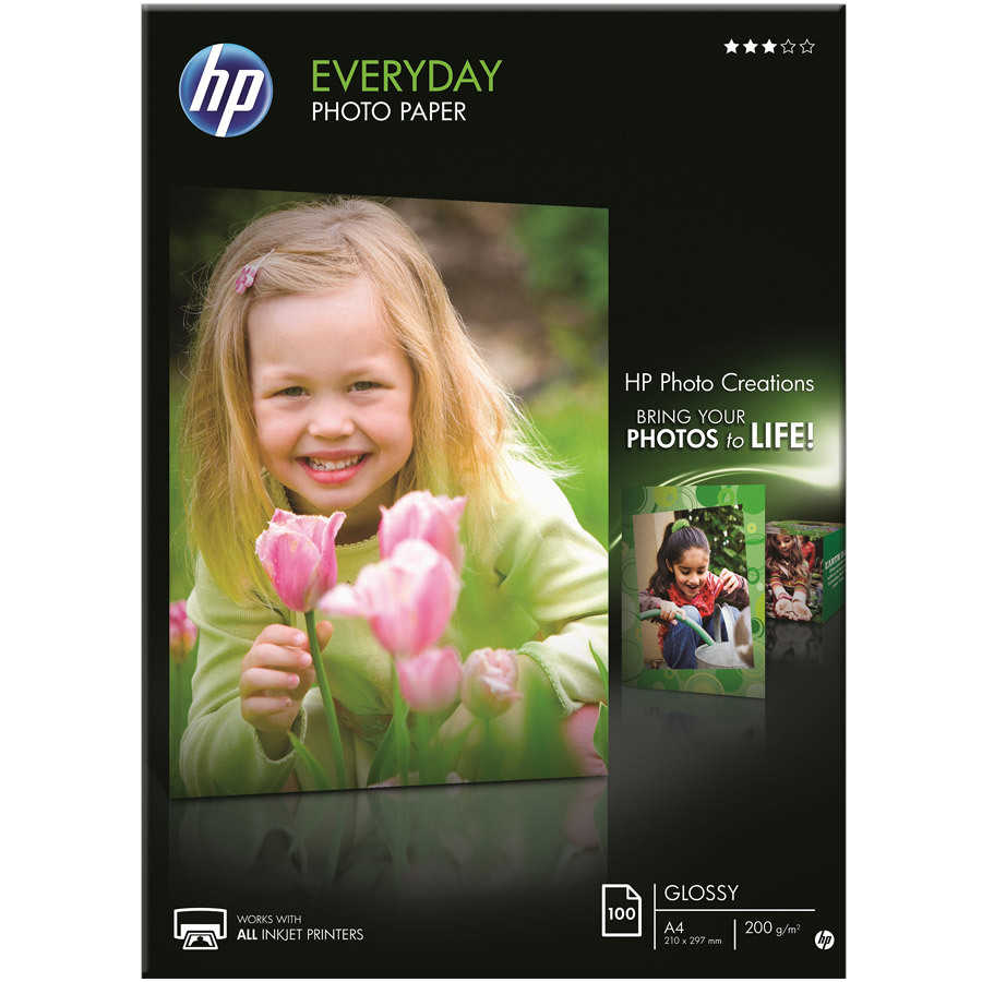 HP Q2510A Günlük Parlak Fotoğraf Kağıdı 100 Yaprak A4 200Gr